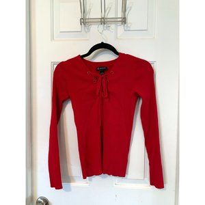 INC Red long sleeve blouse